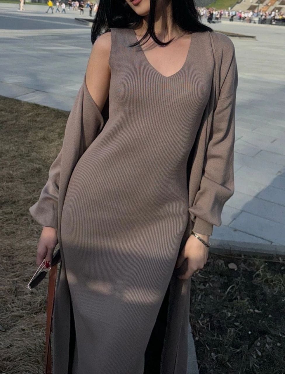 элегантные кардиганы,платье лапша с кардиганом,комплект кардиган длинный оверсайз и платье,платье лапша длинное с кардиганом,кардиган женский