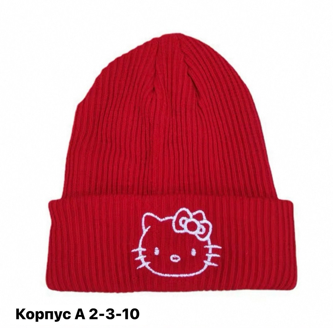 шапка hello kitty,шапка для девушек,шапка бини,шапка теплая,шапка повседневная