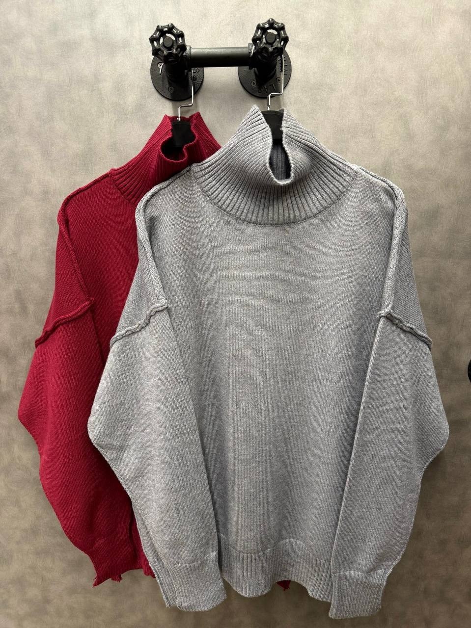свитер оверсайз теплый вязаный,модные свитера,модные вязаные свитера,свитер объемный,свитер с высоким воротником