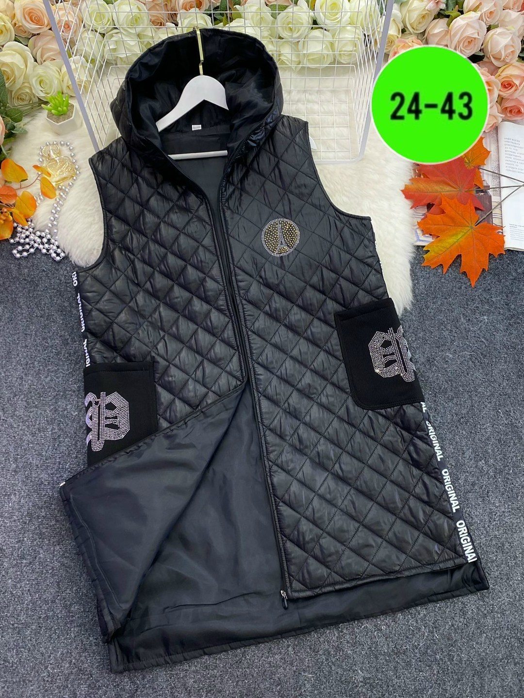 жилетка на синтепоне,жилет,демисезонный жилет,женские жилеты,жилетка удлиненная