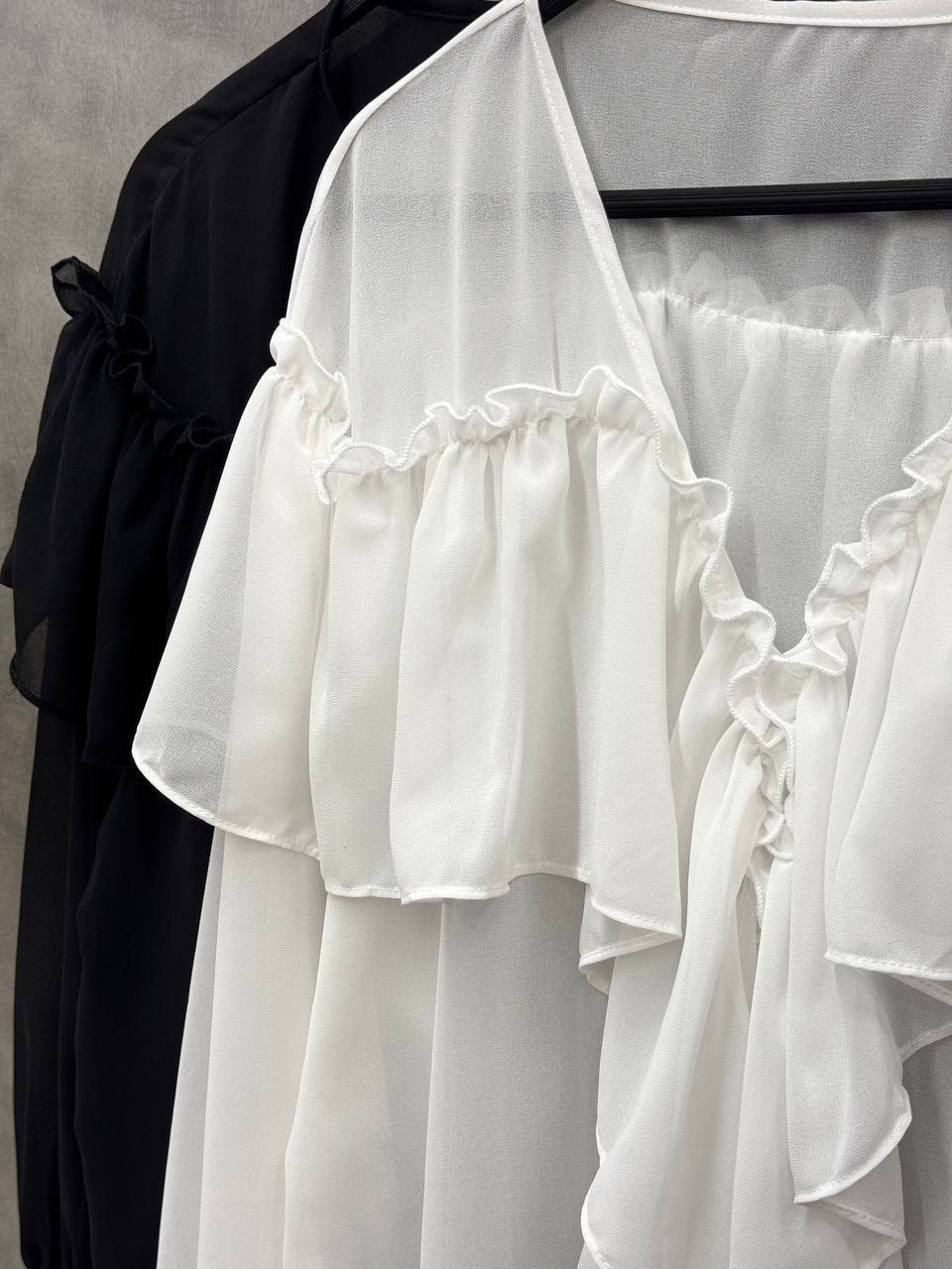 женская шифоновая рубашка с рюшами,прозрачная блузка,блузка с объемными рукавами,шифоновые блузки,блузка стильная