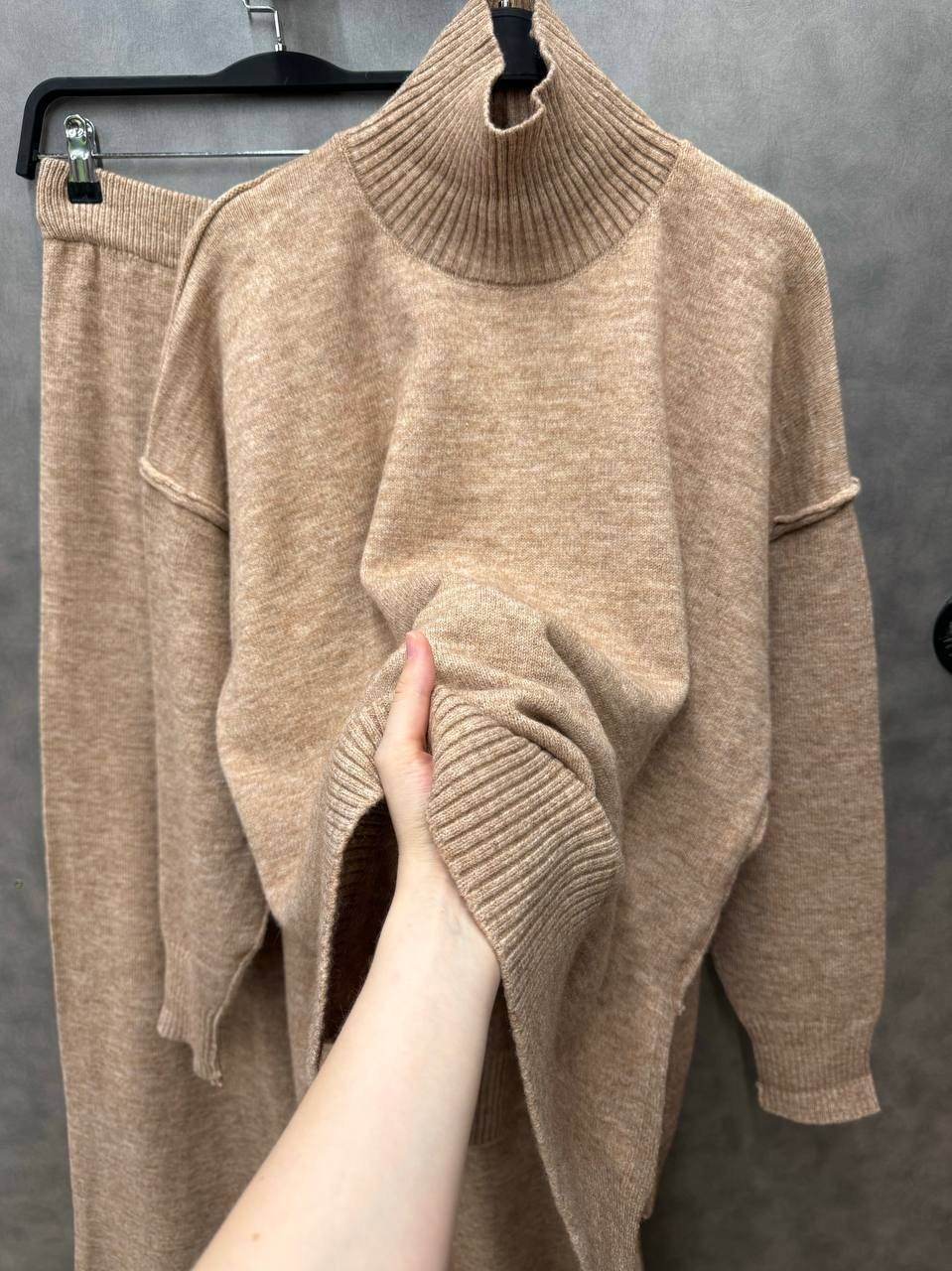 вязаный брючный костюм,трикотажные костюмы,костюм вязаный теплый с брюками kamillastyle,костюм с брюками,костюм вязаный теплый с брюками