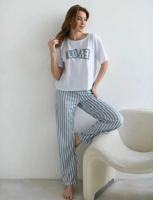 женская пижама,пижама со штанами и футболкой домашняя одежда,пижама с штанами,домашний комплект с брюками,домашний комплект женский