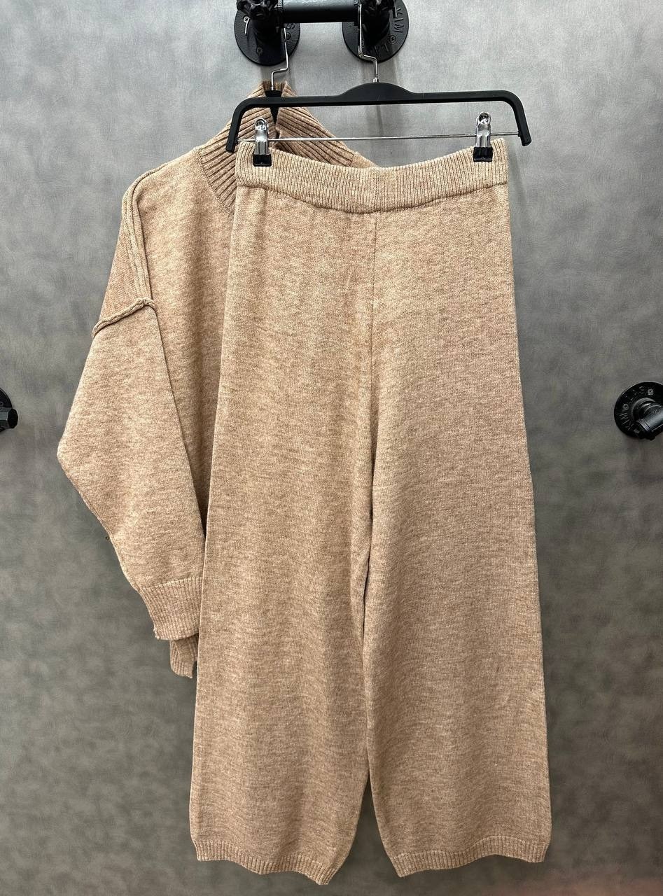 вязаный брючный костюм,трикотажные костюмы,костюм вязаный теплый с брюками kamillastyle,костюм с брюками,костюм вязаный теплый с брюками