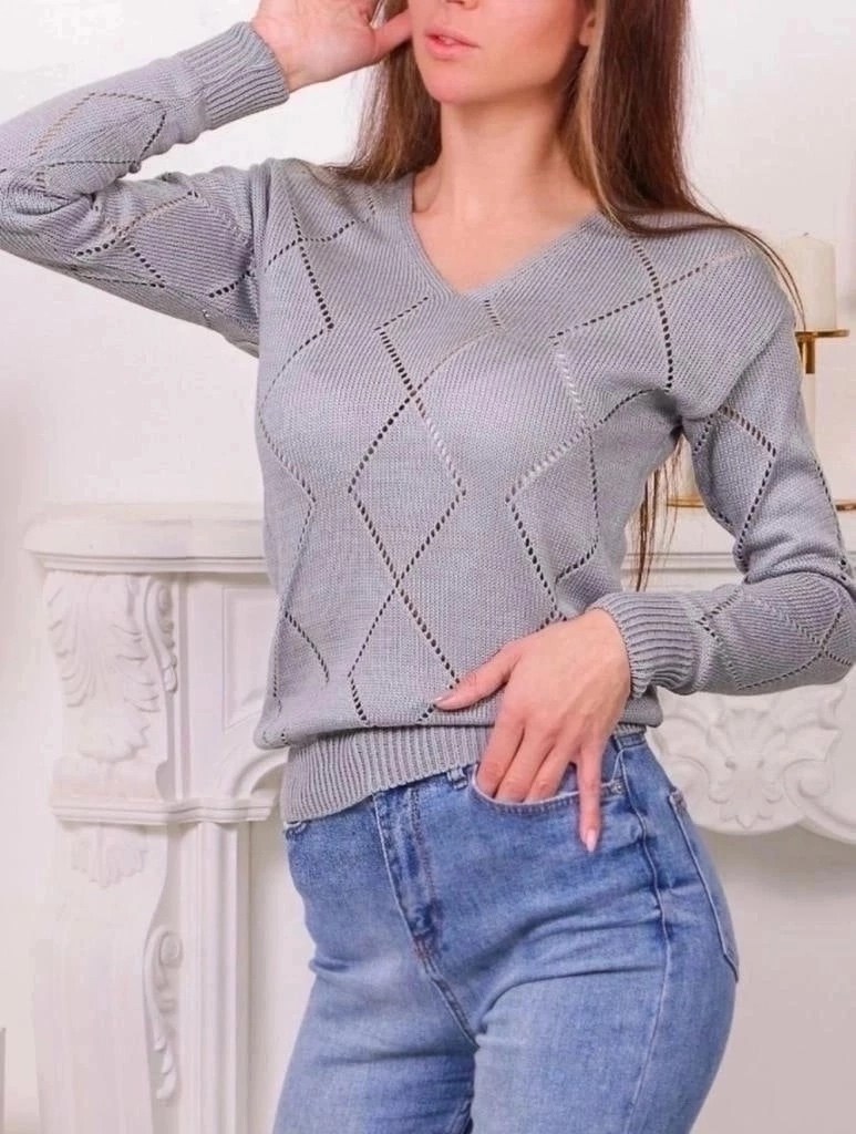 кофта женский вязаный,джемпер с ромбами,женская кофта,вязаные свитера женские,модный джемпер