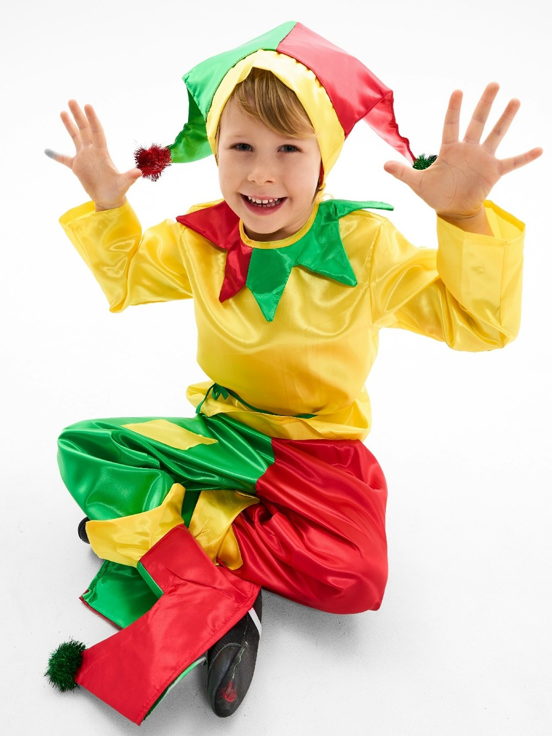 костюм петрушка,карнавалия костюм петрушки,костюм петрушки скомороха батик,скомороха костюм,костюм петрушки для мальчика на новый год