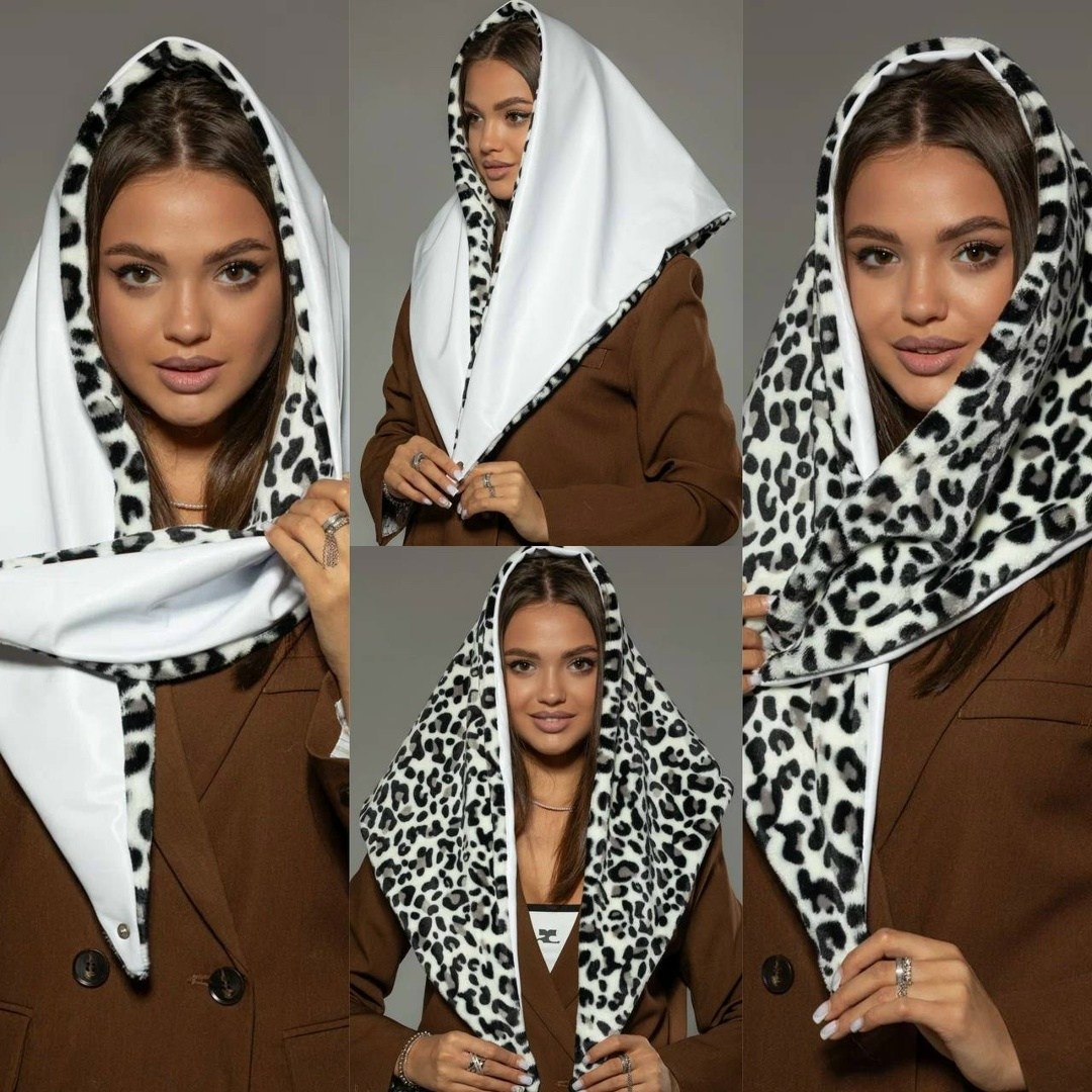 косынка из экокожи,косынка женская теплая,косынка женская,платок палантин,косынка теплая