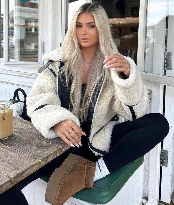 куртка из искусственного меха,дубленка авиатор женская,дубленка оверсайз,куртка оверсайз,укороченная дубленка