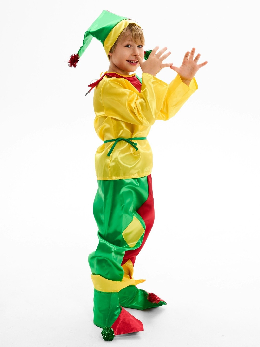 костюм петрушка,карнавалия костюм петрушки,костюм петрушки скомороха батик,скомороха костюм,костюм петрушки для мальчика на новый год