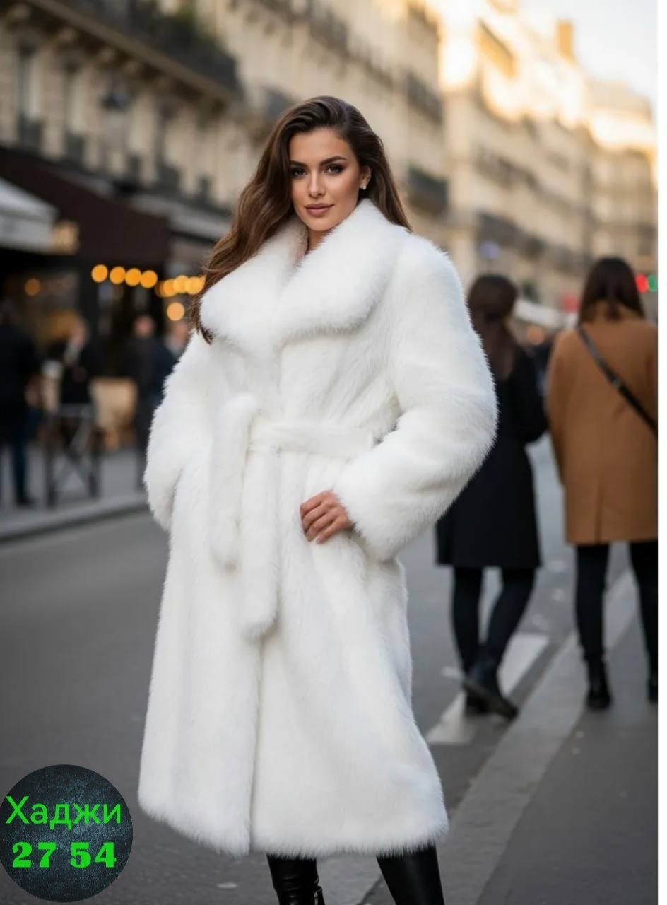 шуба искусственная,шуба белая,шуба женская,шуба из экомеха,длинная шуба
