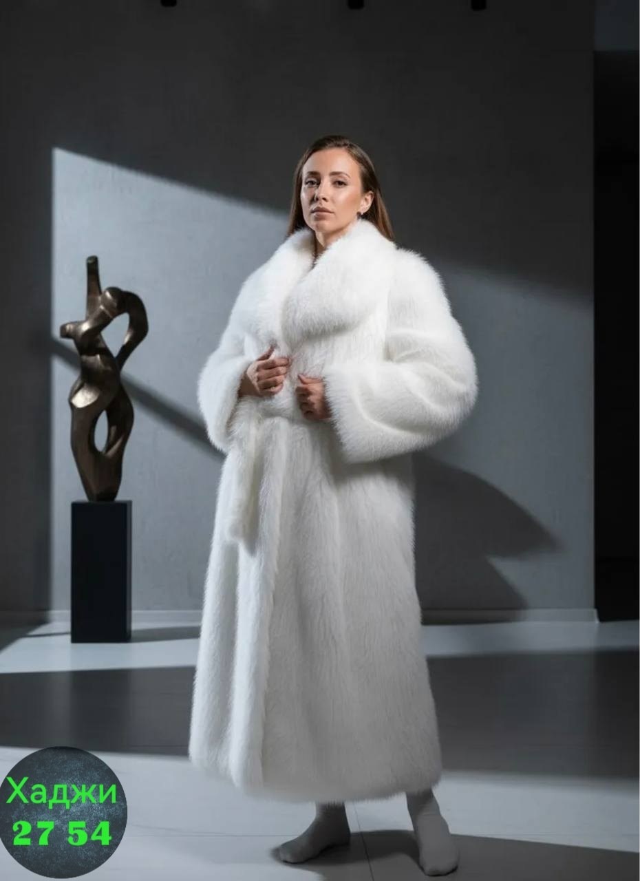 шуба искусственная,шуба белая,шуба женская,шуба из экомеха,длинная шуба