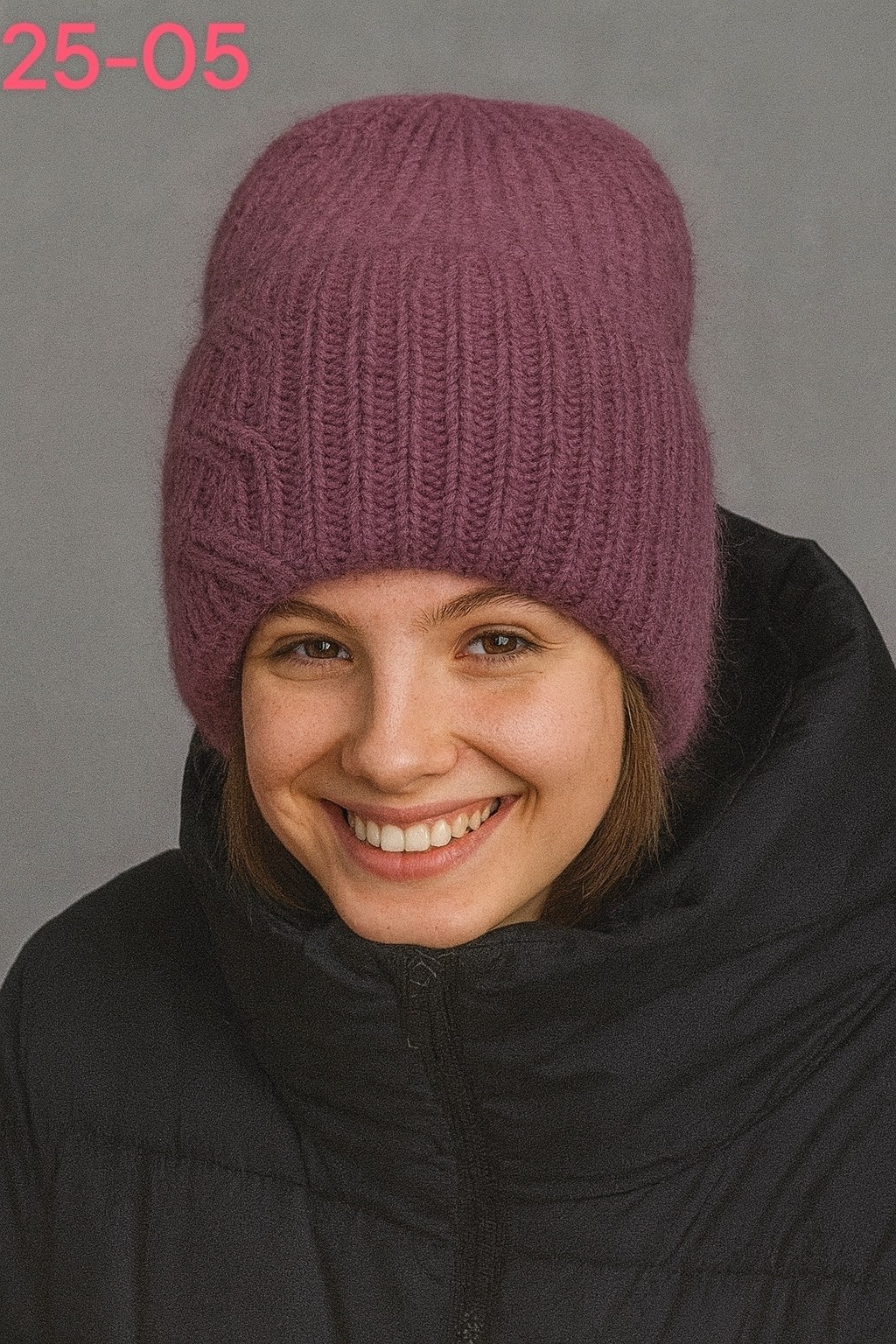 шапка женская,шапка бини женская,женская вязаная шапка,вязаная шапка,шапка с отворотом