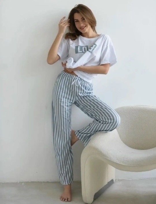 женская пижама,пижама со штанами и футболкой домашняя одежда,пижама с штанами,домашний комплект с брюками,домашний комплект женский
