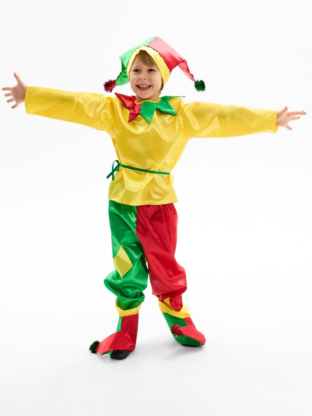 костюм петрушка,карнавалия костюм петрушки,костюм петрушки скомороха батик,скомороха костюм,костюм петрушки для мальчика на новый год