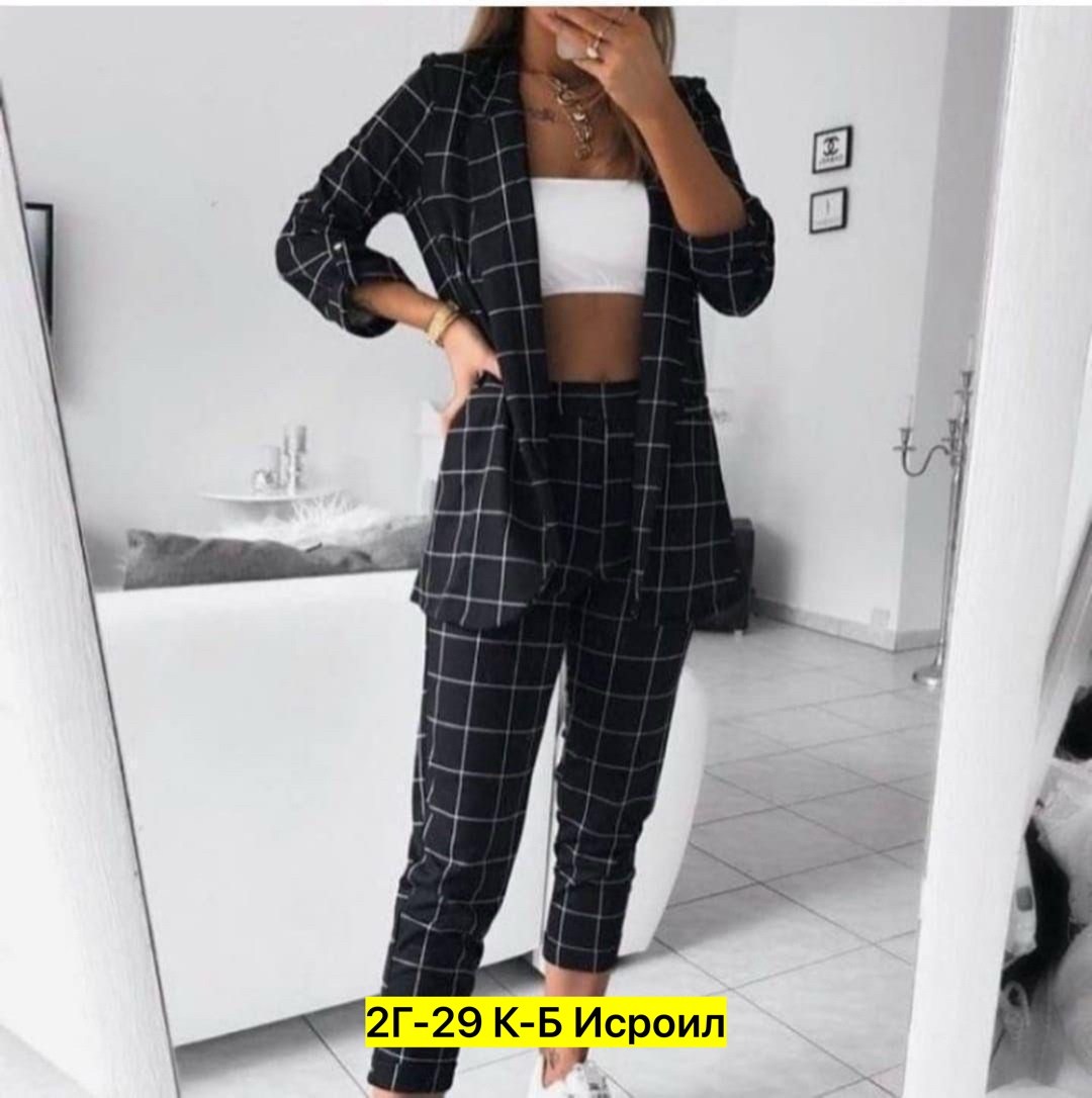 костюм в клетку женский,костюм двойка женский брючный,костюм в клетку,брючный костюм в клетку,костюмы брючные