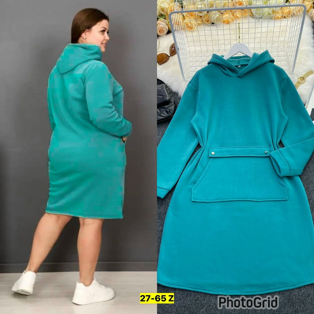 платье теплое больших размеров,платье на флисе,платье с капюшоном ,теплое платье,платье с капюшоном