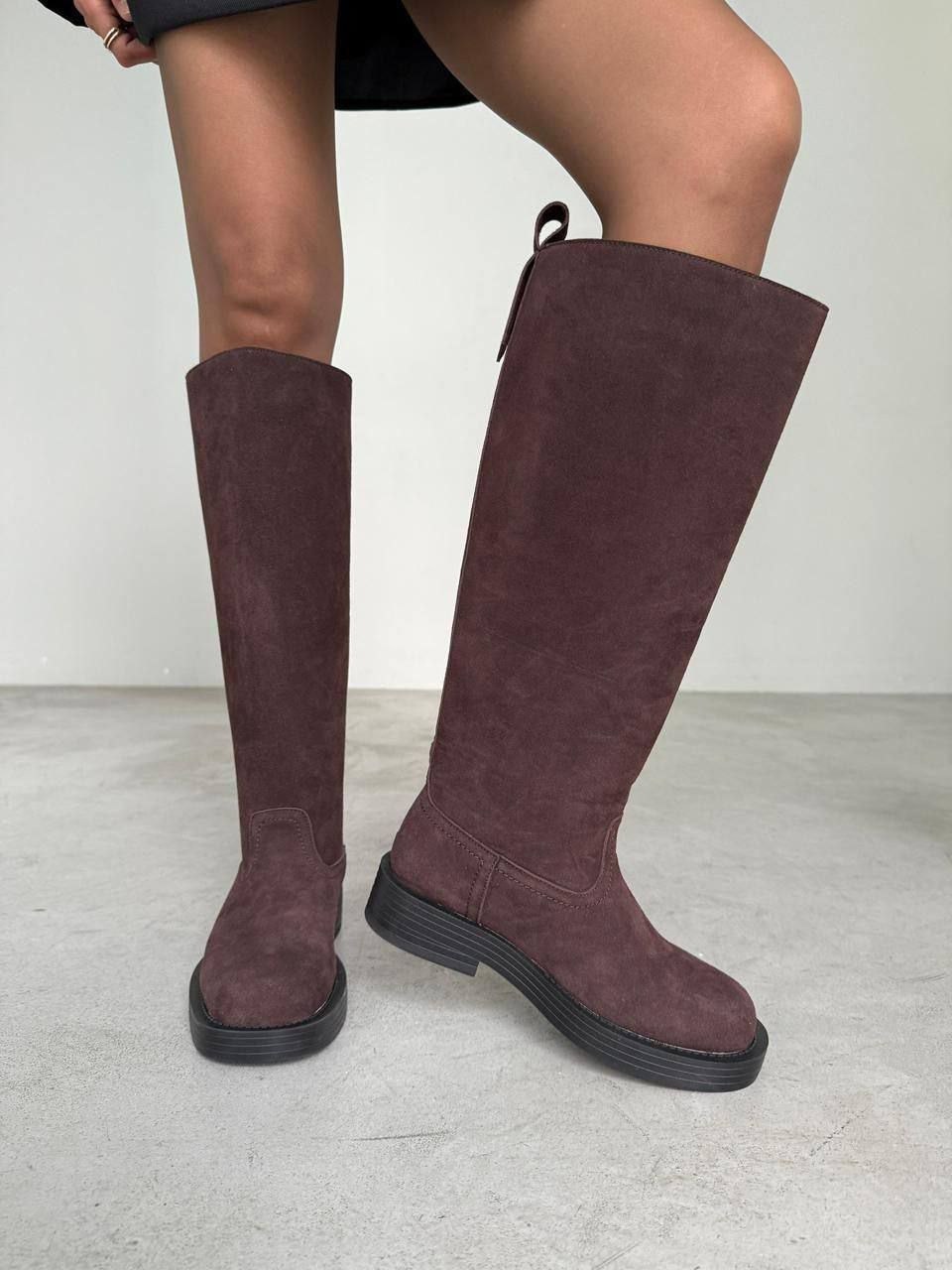 ,сапоги respect бордовые,сапоги из натуральной замши,женские сапоги,замшевые сапоги