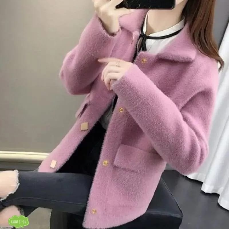 кардиганы из искусственного кашемира,куртка женская теплая,шерстяное пальто,пальто в корейском стиле,женский вязаный кардиган