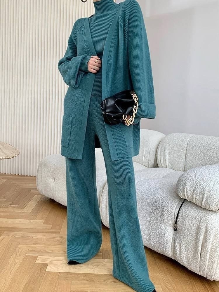 трикотажный костюм брюками,женские костюмы,повседневный вязаный костюм,трикотажные костюмы,вязаные костюмы