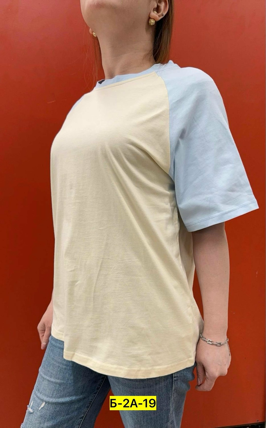 женская футболка,футболка,футболки ,женская футболка больших размеров,футболка с контрастными рукавами женская