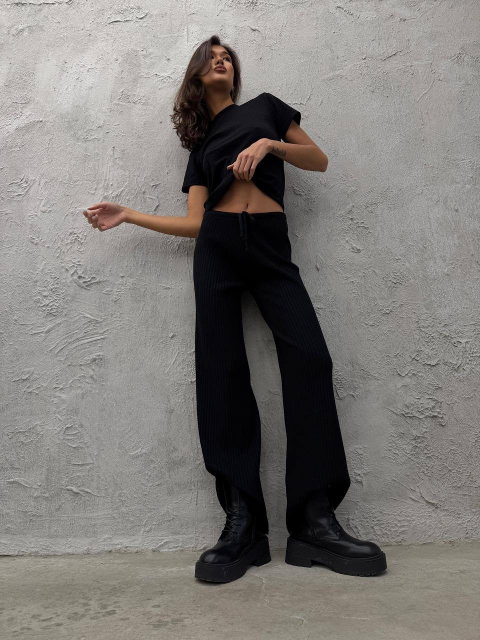 вязаные брюки,брюки палаццо в рубчик,вязаные брюки женские,брюки лапша палаццо,вязаные брюки клеш