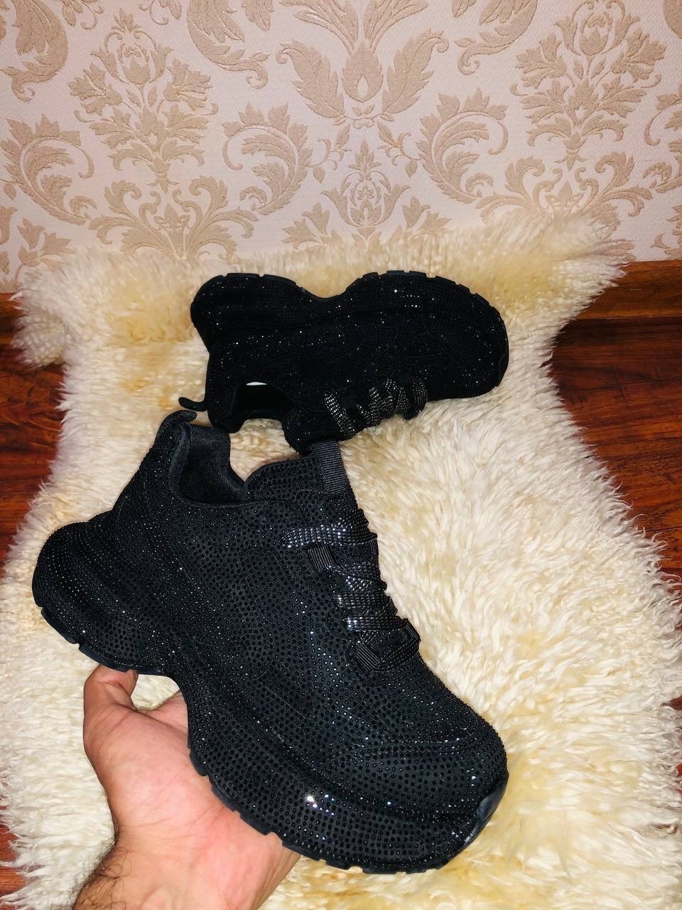 кроссовки женскиe,,черные кроссовки,блестящие кроссовки, женская