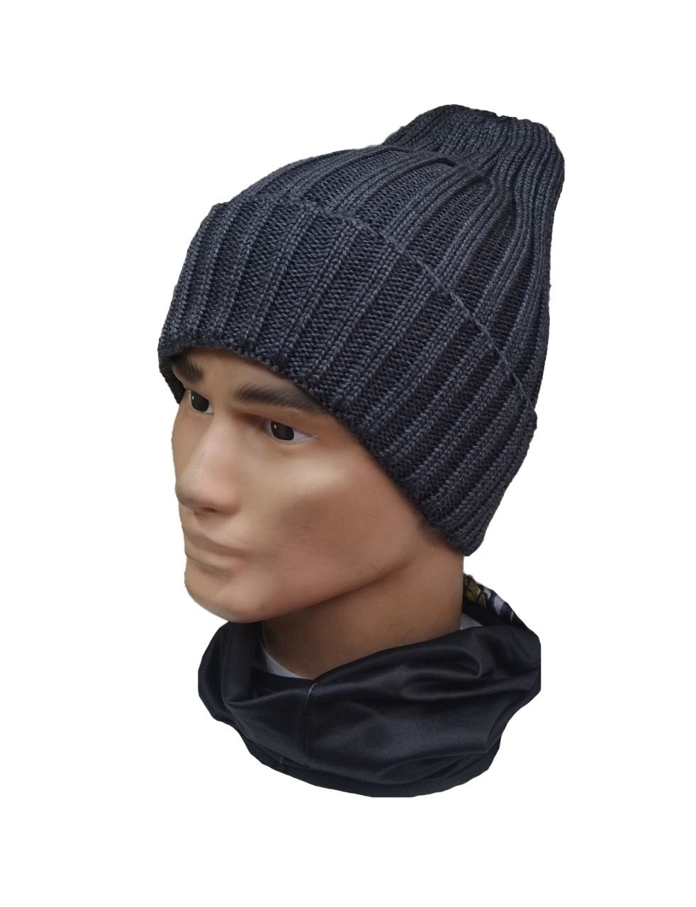 шапка мужская,вязаная мужская шапка,черная шапка,мужская зимняя шапка,шапка вязаная