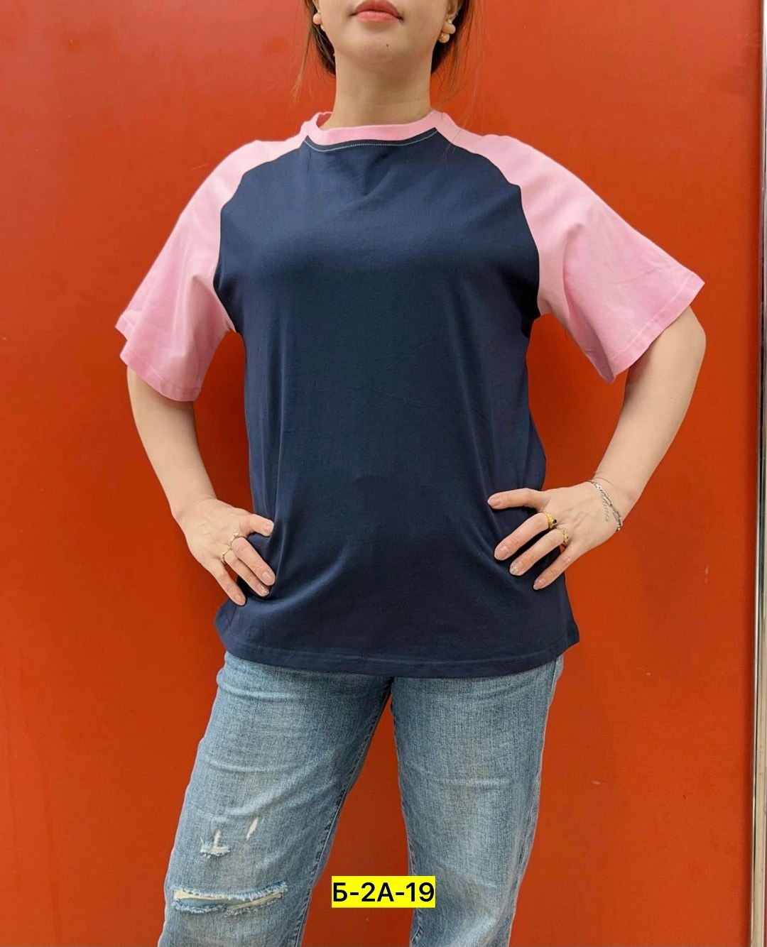 женская футболка,футболка,футболки ,женская футболка больших размеров,футболка с контрастными рукавами женская