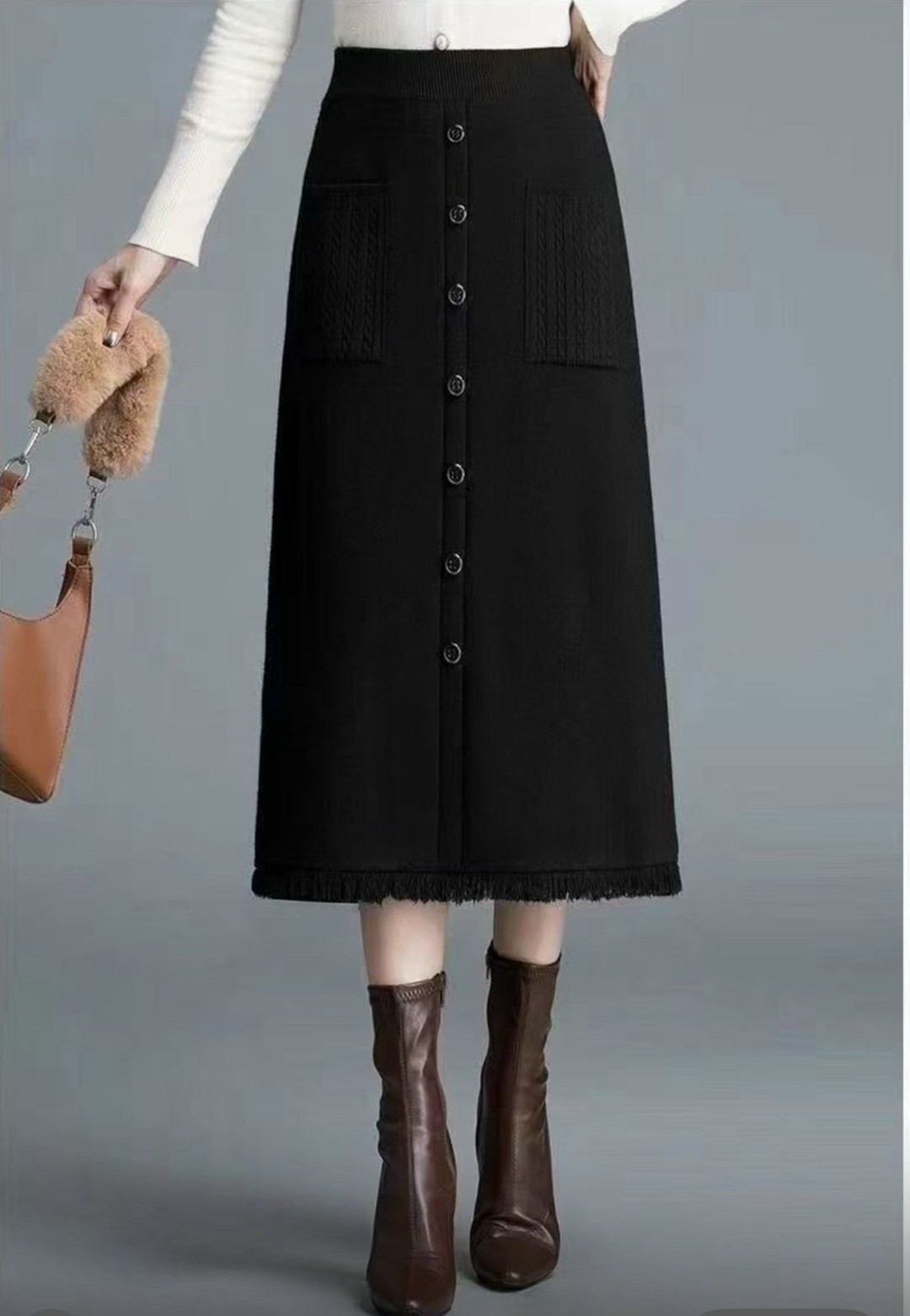 юбка средней длины,юбка женская,юбка,трикотажная юбка,юбка с высокой талией