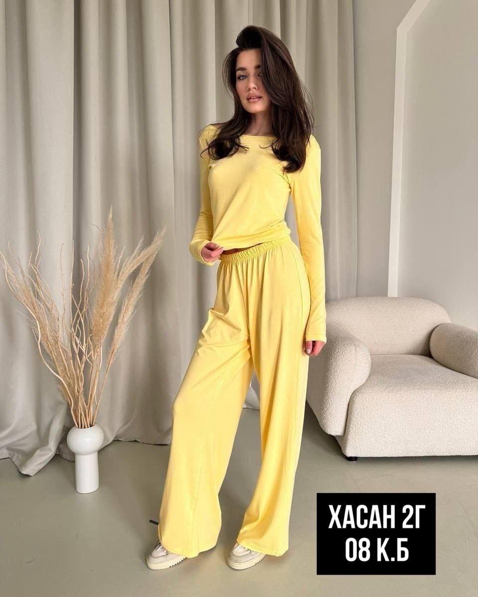 трикотажные костюмы,стильные костюмы,костюм желтый,костюм женский со штанами,женские костюмы