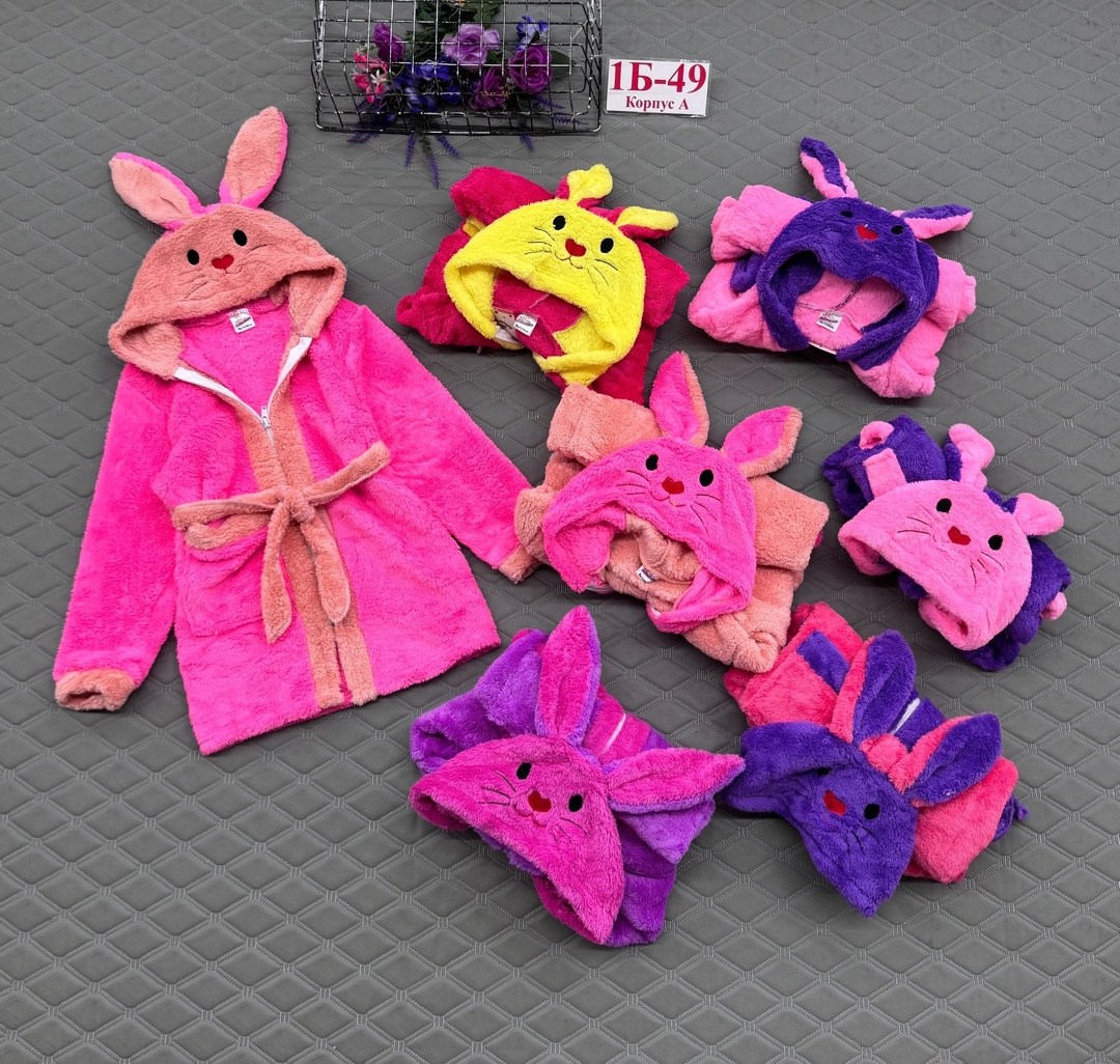 детский махровый халат,халат детский,банный халат детский,халат детский зайчик,халат детский из велсофта зайка