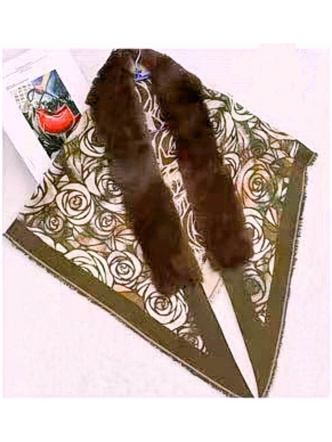 теплые шарфы,платок с мехом,палантин с мехом,шарфы и платки,шарф с принтом