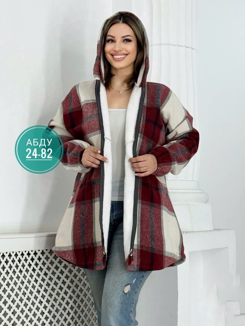 рубашка утепленная,женское пальто клетка 2025,кофта теплая,куртка женская,кофта на флисе