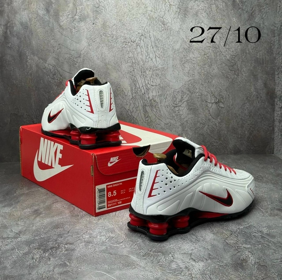 кроссовки,nike shox,найк шокс красно белые,кроссовки nike shox,nike shox r 4