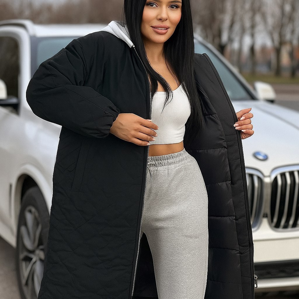 удлиненная куртка,куртка женская демисезонная,стеганое пальто,стеганая пальто с капюшоном,куртка женская