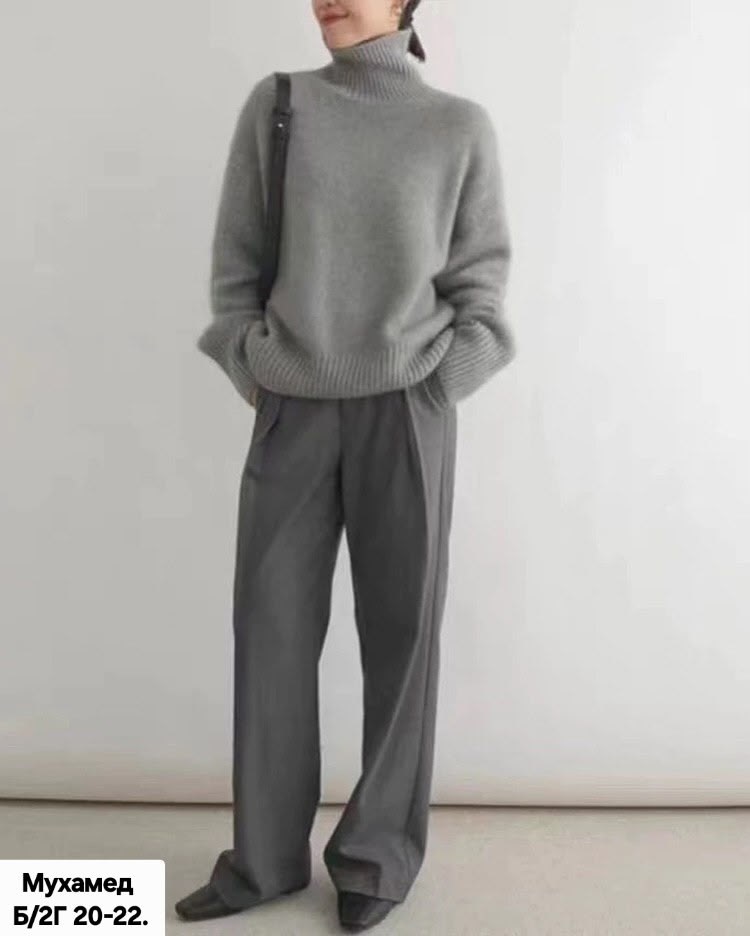 женский кашемировый свитер с высоким воротником,кашемировый свитер с высоким воротником,кашемировый свитер с высоким,свитер теплый свободный,женский свободный свитер