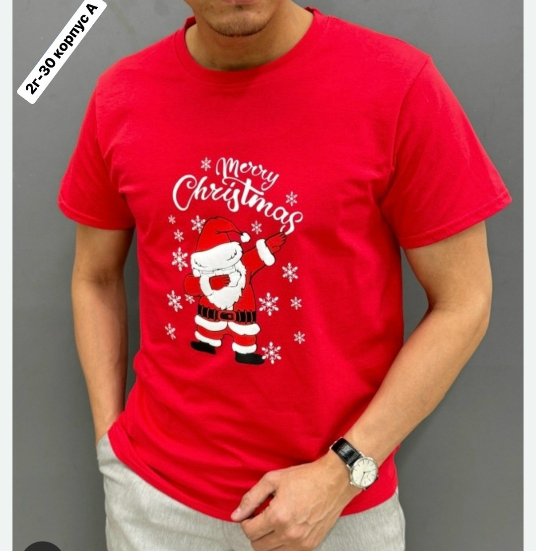 новогодние футболки,женская футболка,футболка с новогодним принтом,красная футболка женская,базовая футболка
