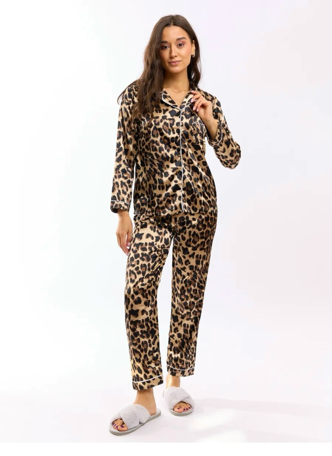 пижама коричневая,пижама женская,комплект пижама,пижама виктория сикрет леопард,женская пижама комплект