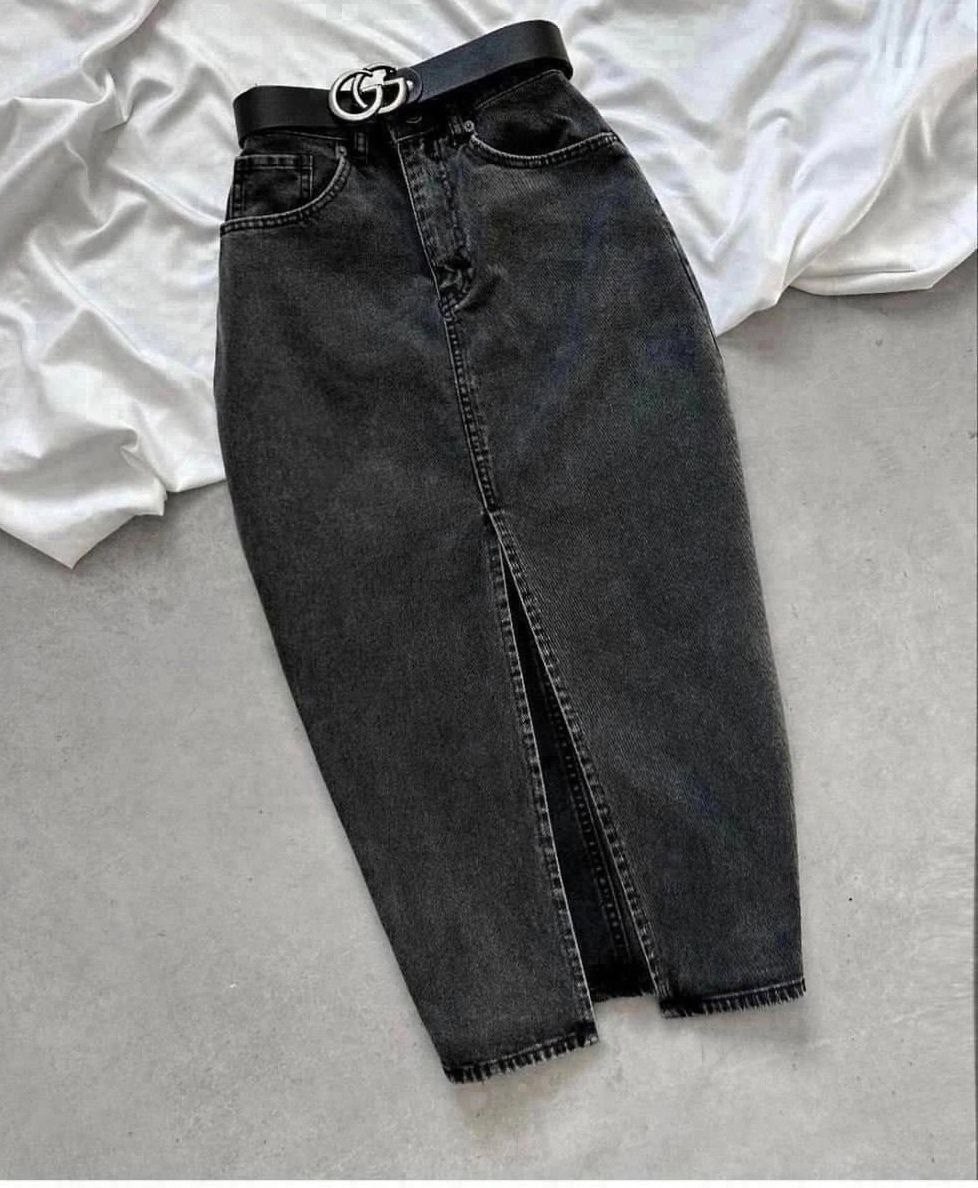 юбка джинс,джинсовая юбка,длинная джинсовая юбка,джинсовая юбка миди с разрезом,юбка женская