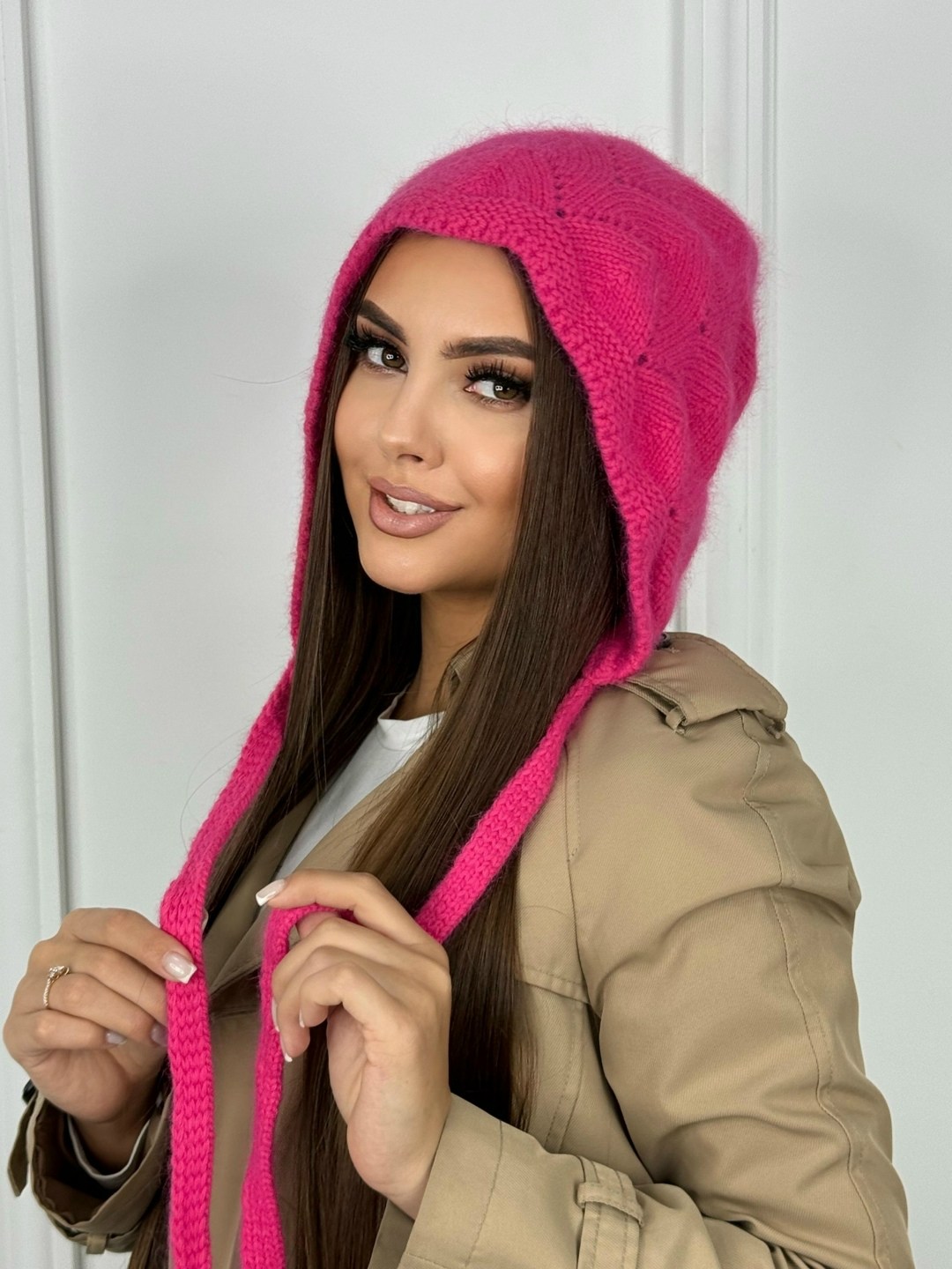 шапка ушанка из ангоры,ушанка вязаная,шапка ушанка женская,шапка зимняя женская,капор капюшон ангора