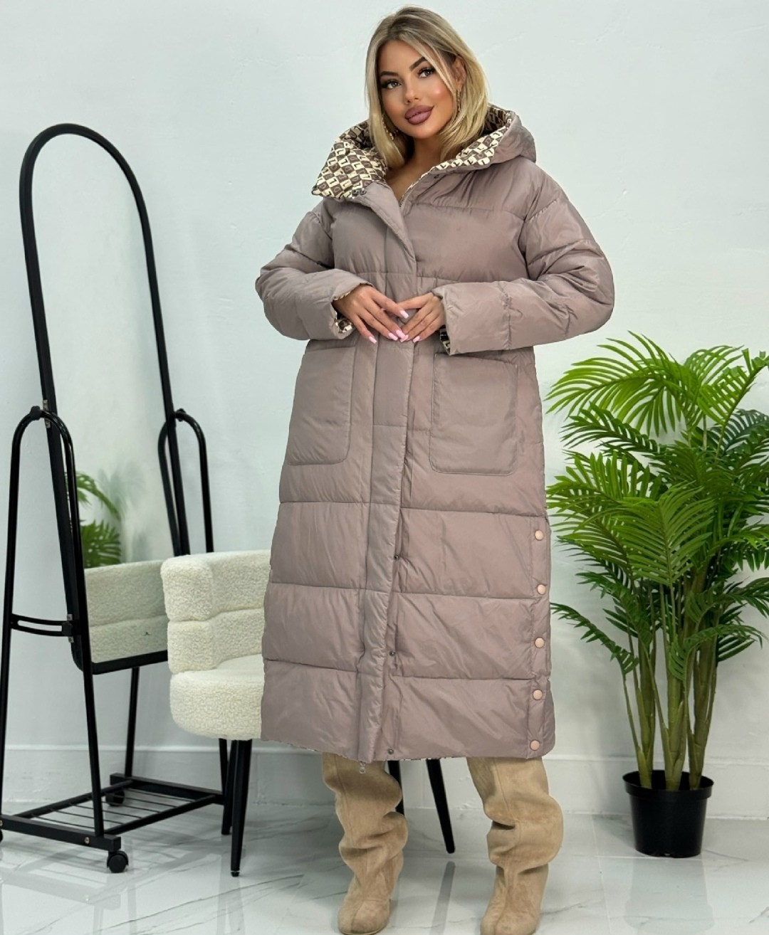 пуховик двусторонний,стильные пуховики,пальто на синтепоне,пуховик двухсторонний,пуховик пальто