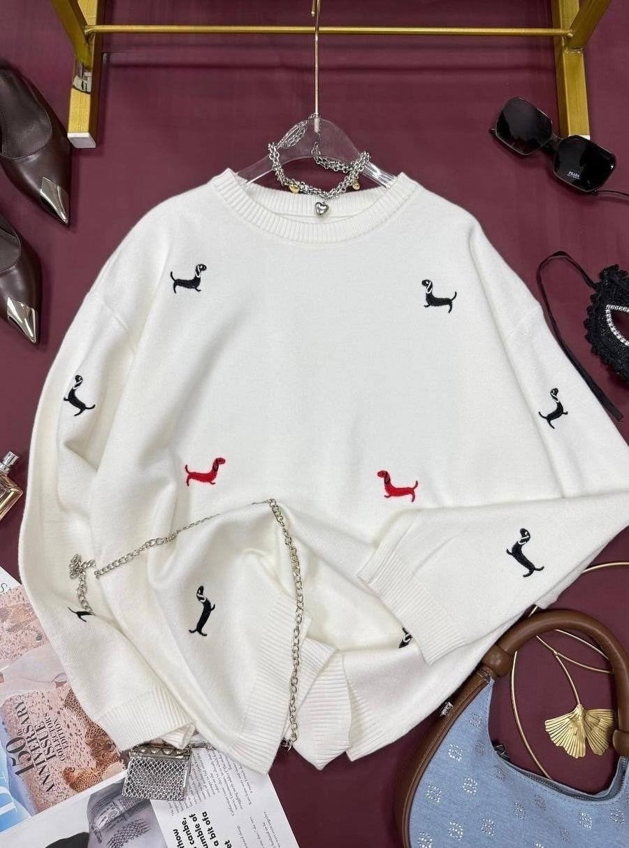 свитер с вышивкой,модные свитера,свитер с принтом,вязаные свитера,свитер