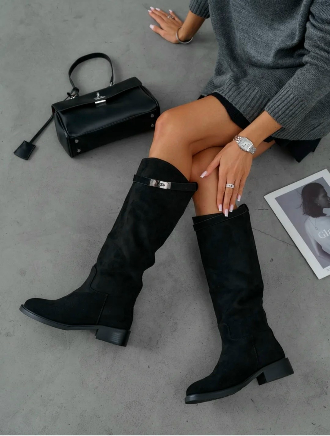 женские сапоги,сапоги,сапоги черные,замшевые сапоги,