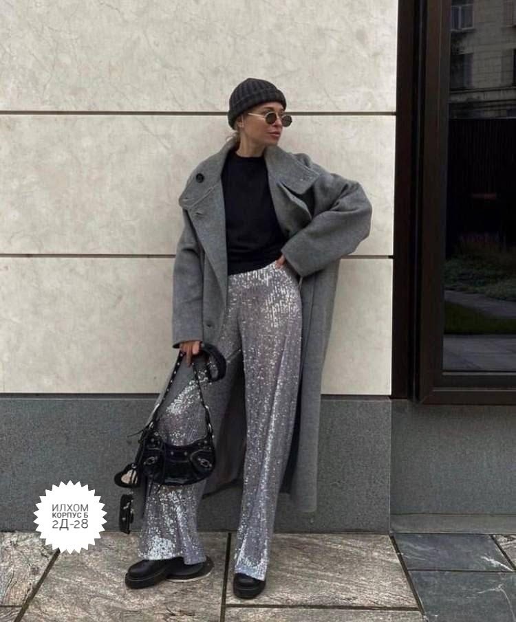 брюки с пайетками блестящие палаццо,брюки с пайетками блестящие палаццо прямые,брюки с пайетками,брюки с пайетками серебристые,штаны с пайетками
