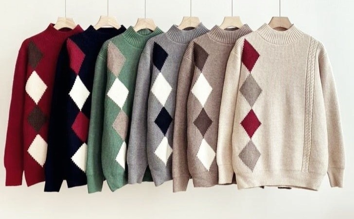 свитер пуловер,свитер с ромбами,свитер,свитер модный,вязаные свитера