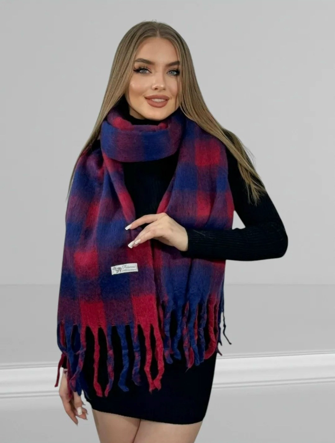 зимние теплые шарфы,теплые шарфы,шарф женские,шарфы для женщин,клетчатый шарф