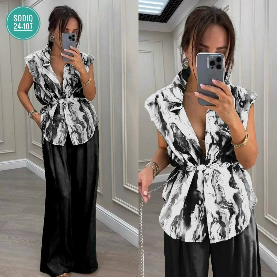 костюм женский атласный,костюм с брюками,женский брючный костюм,костюм с брюками палаццо