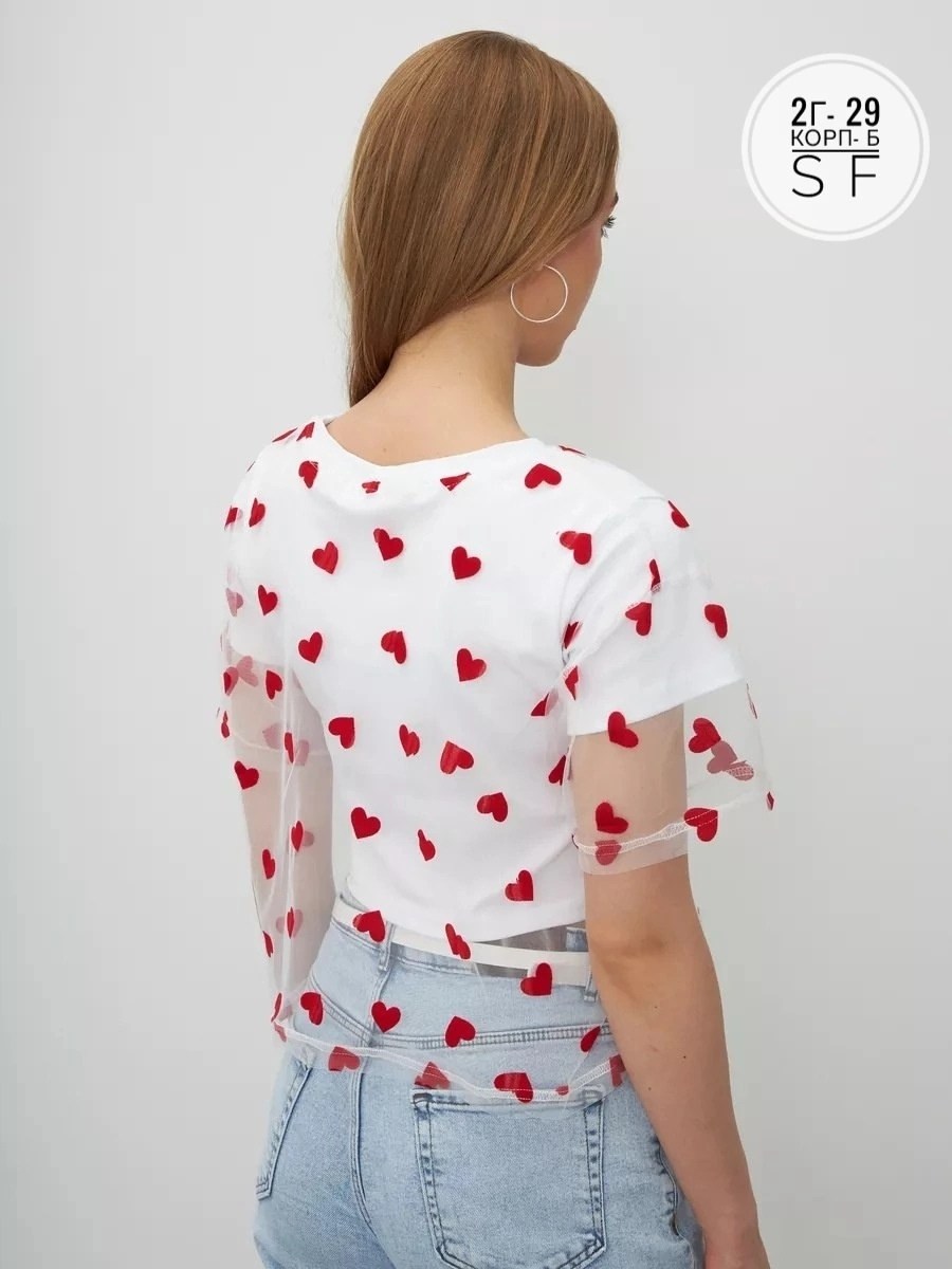 короткие футболки,женская футболка,летние женские футболки,футболка с сердечками