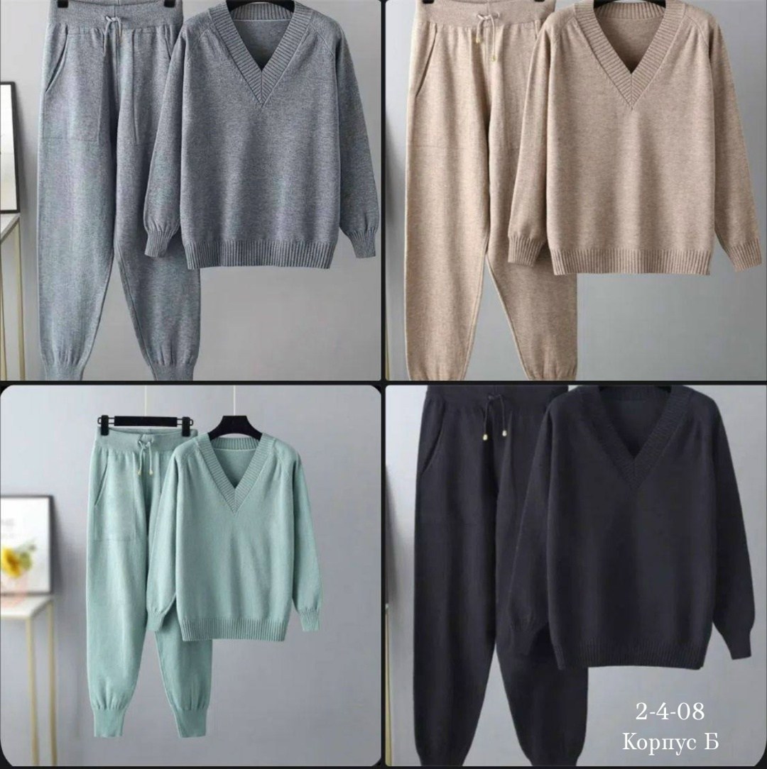 женский трикотажный костюм из двух предметов,трикотажный костюм повседневный,трикотажные костюмы,комплект свитер,модные свитера