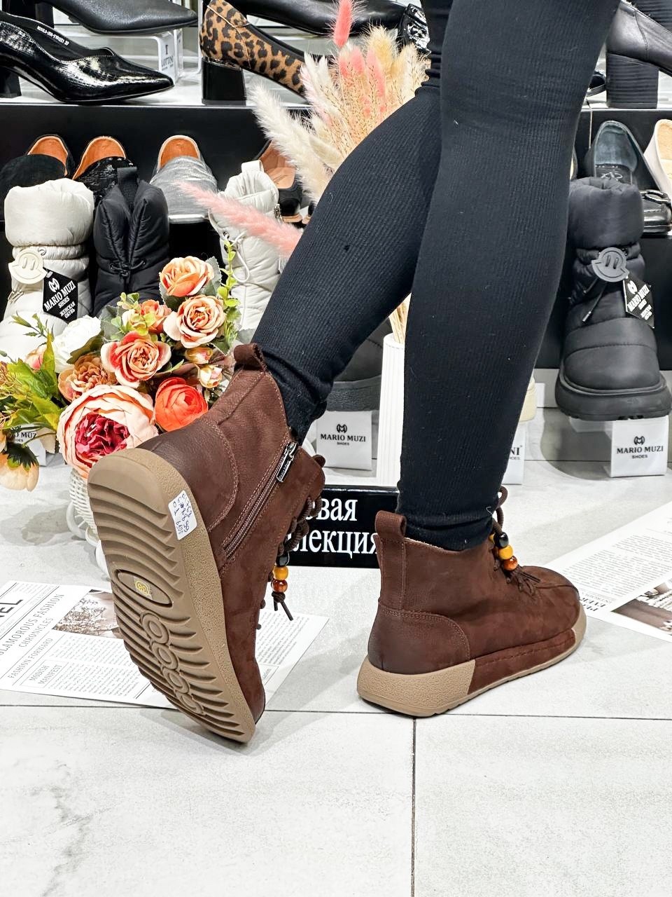 ,зимняя женская ,ботинки женские зимние из натуральной кожи,короткие ботинки из натуральной кожи,замшевые ботинки